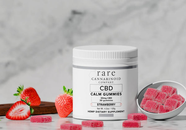 CBD Calm Gummies from Rare Cannabinoid Company - a brand that also offers edibles infused with CBC, CBN, THCV and other cannabinoids to enhance specific effects.
