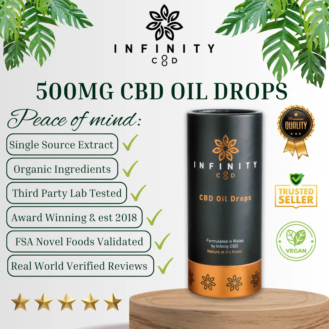 500mg CBD Oil Drops Organic Vegan and All Natural