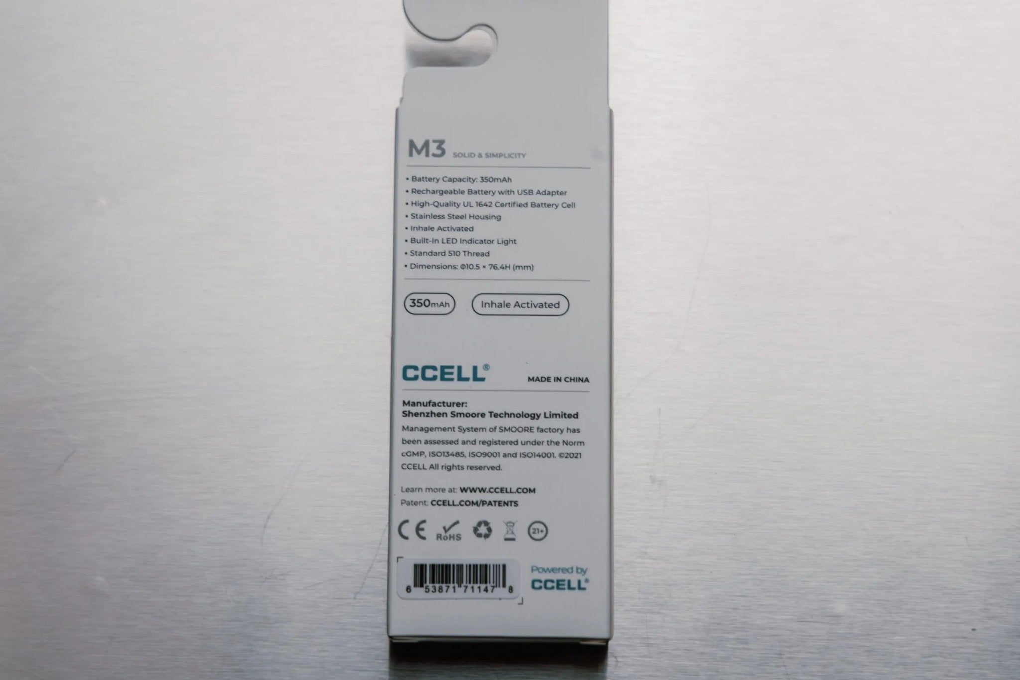 CCell M3 Medical Cannabis Vape 510 Cart Battery - Infinity CBD