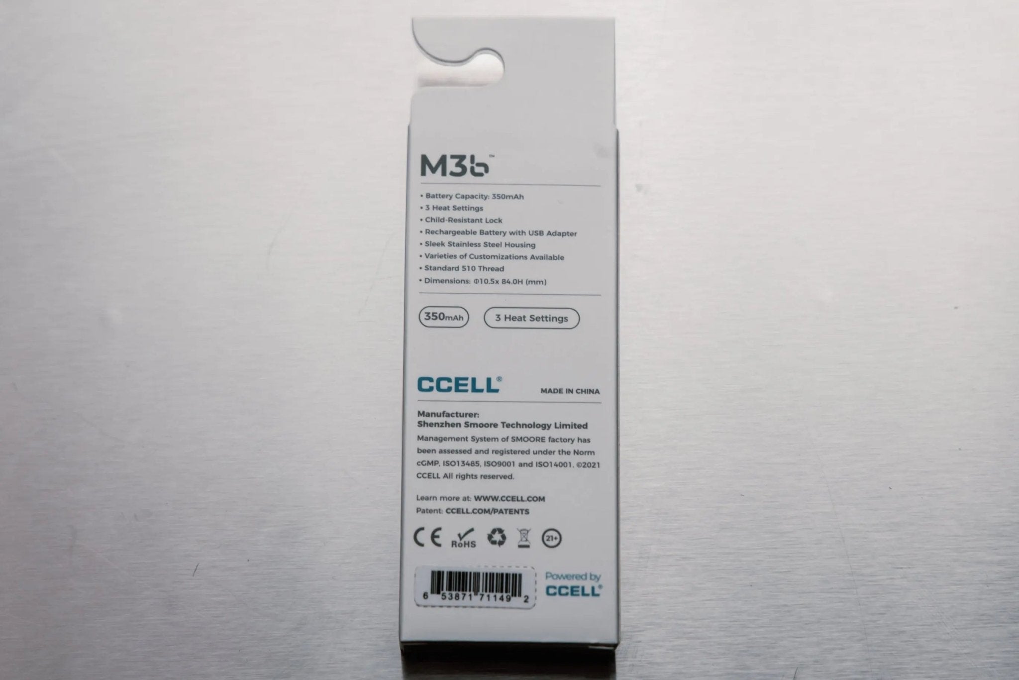 CCell M3B Cannabis Vape 510 Cart Battery Variable Voltage