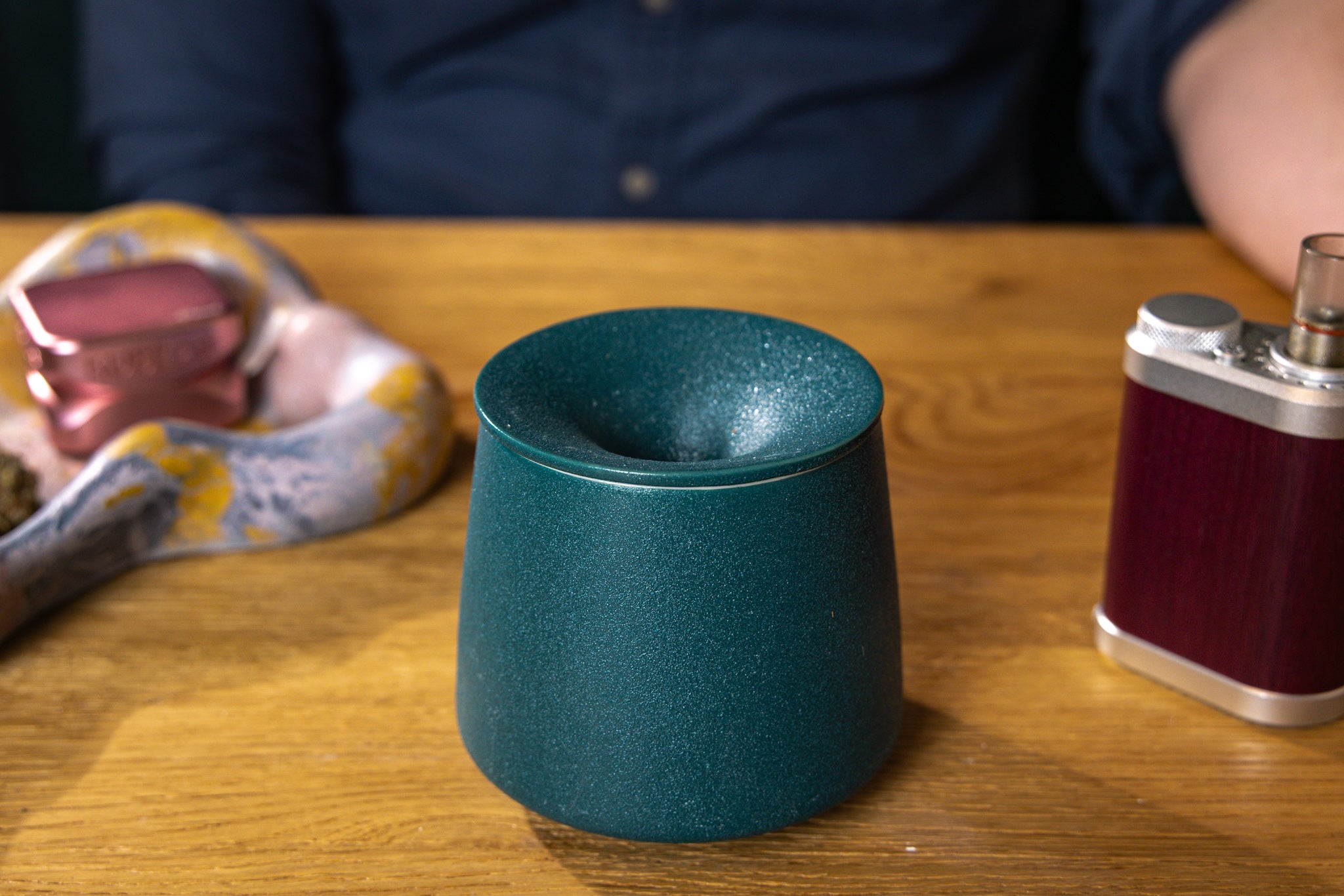 Dark green ceramic AVB ashtray for dry herb vaporizers