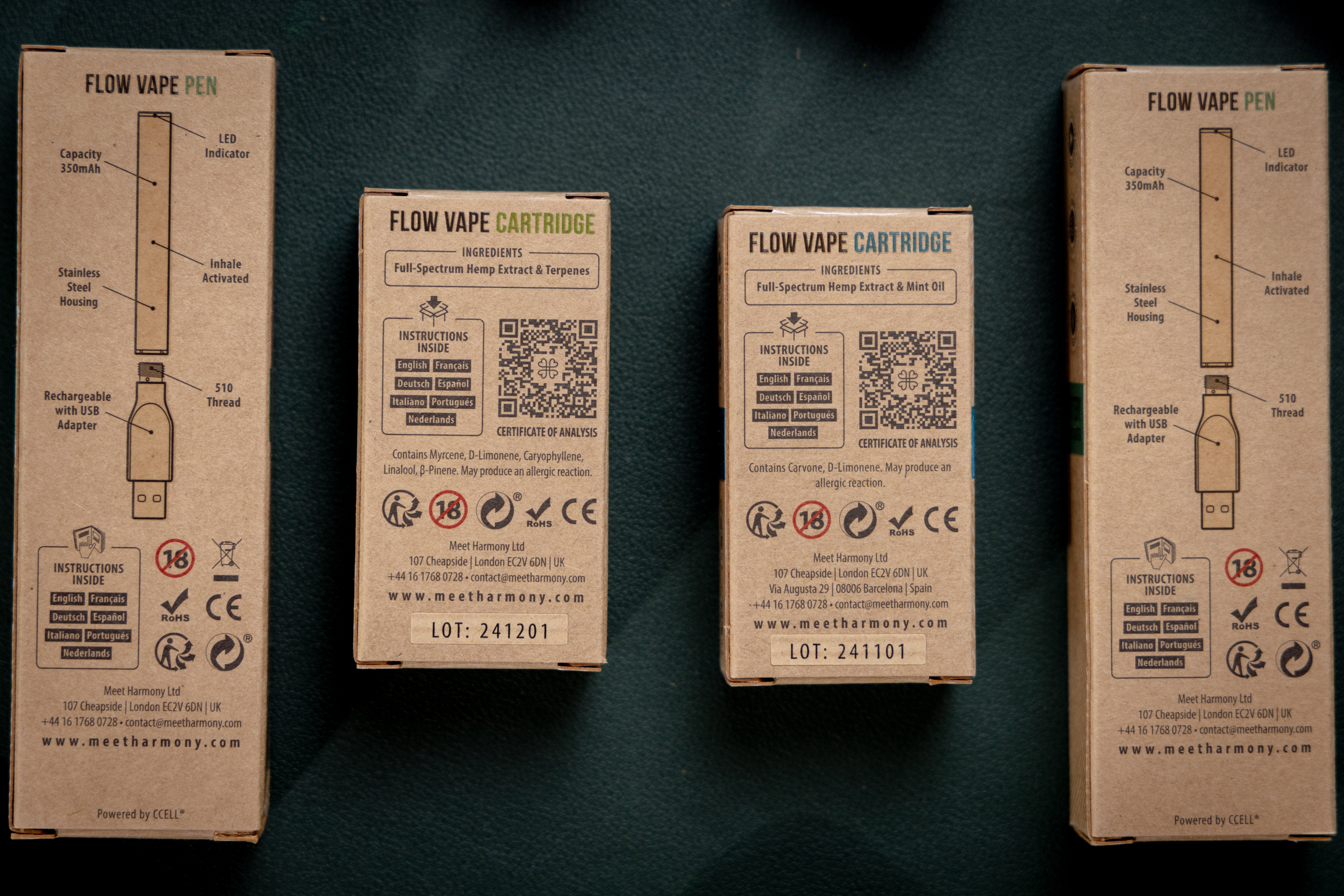 Mint hemp CBD Vape Cartridge 75% | Full-Spectrum | Harmony