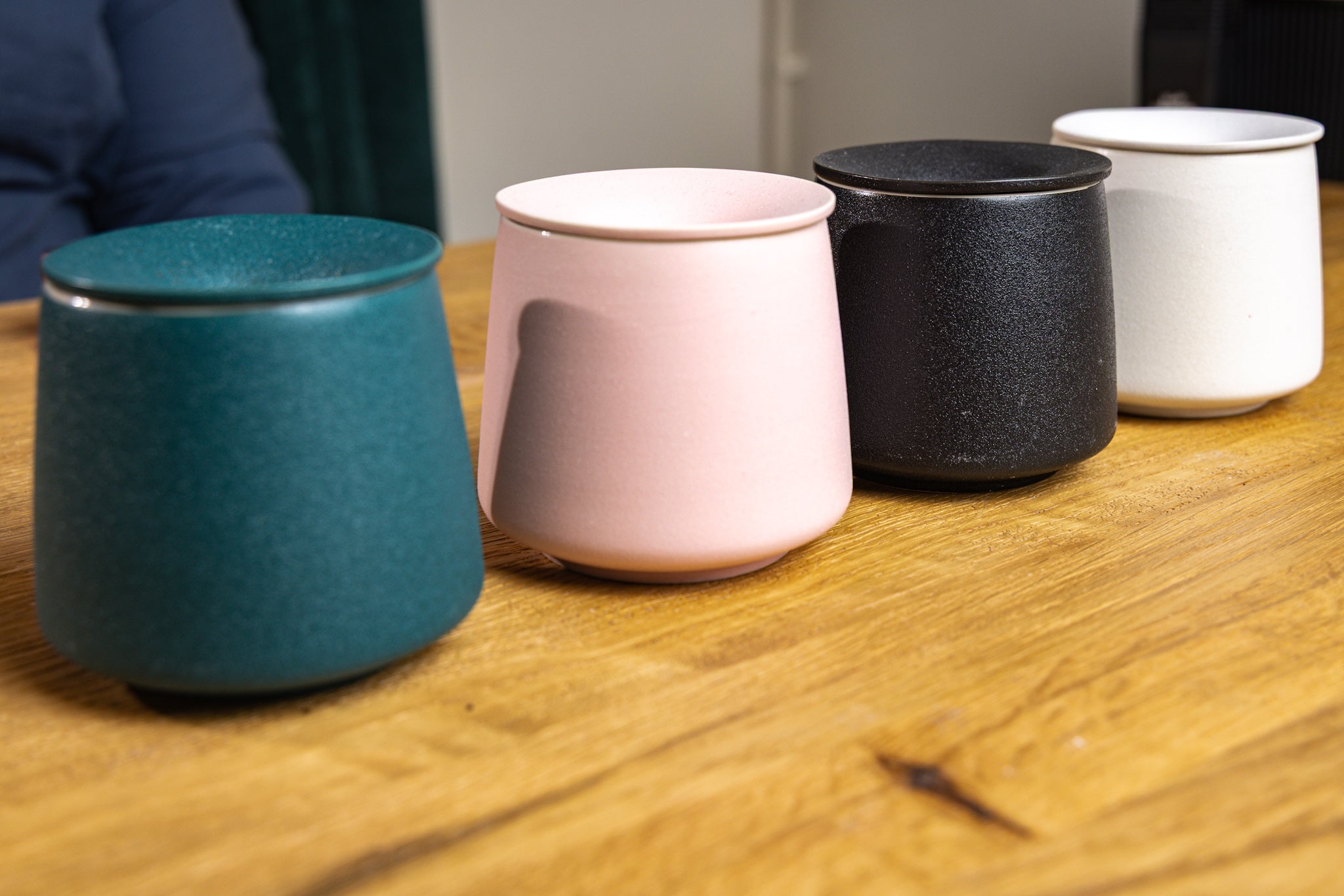 Ceramic AVB ashtray being used to empty dry herb vape chamber